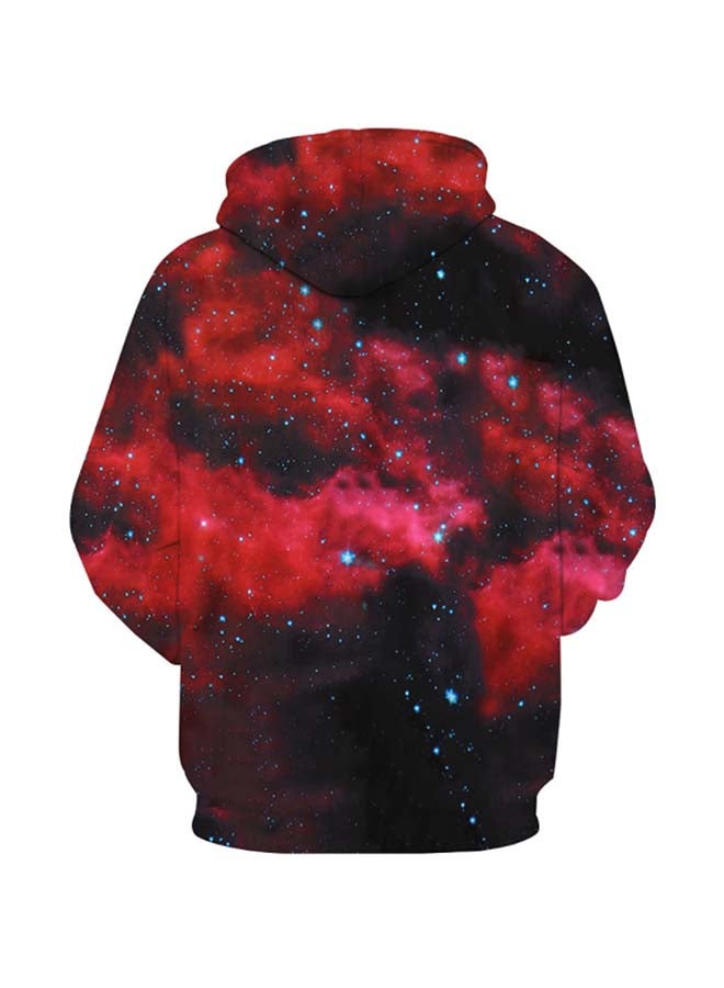 3D Cool Print Hooded Pocket Hoodie Red - Image 2