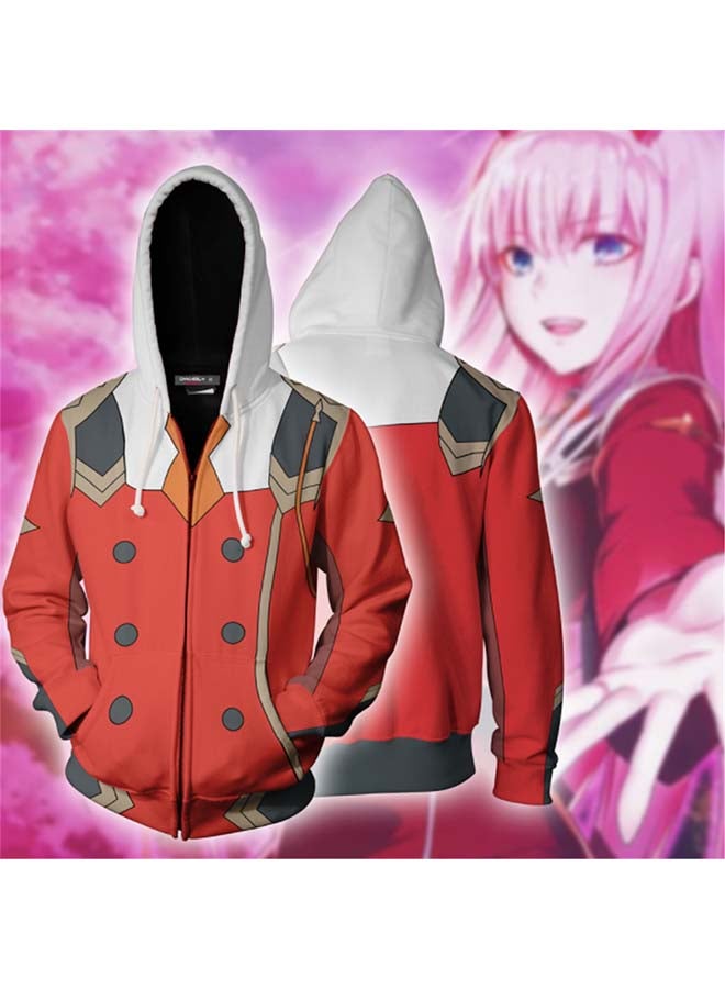 Generic - Darling In The Franxx Animation 3D Sweater Hoodie Red/Grey - Image 1