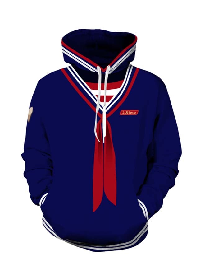 Stranger Things Cartoon 3D Printed Hoodie Blue - Image 1