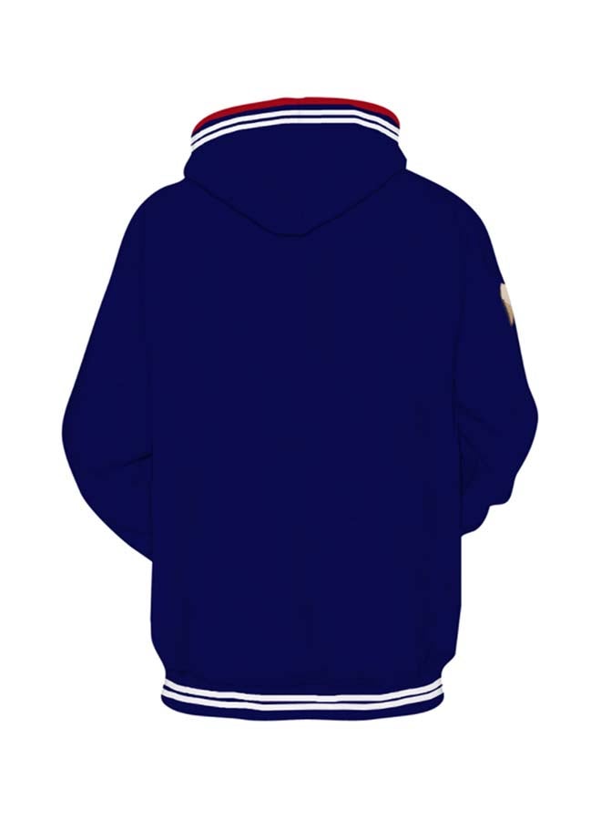 Stranger Things Cartoon 3D Printed Hoodie Blue - Image 2