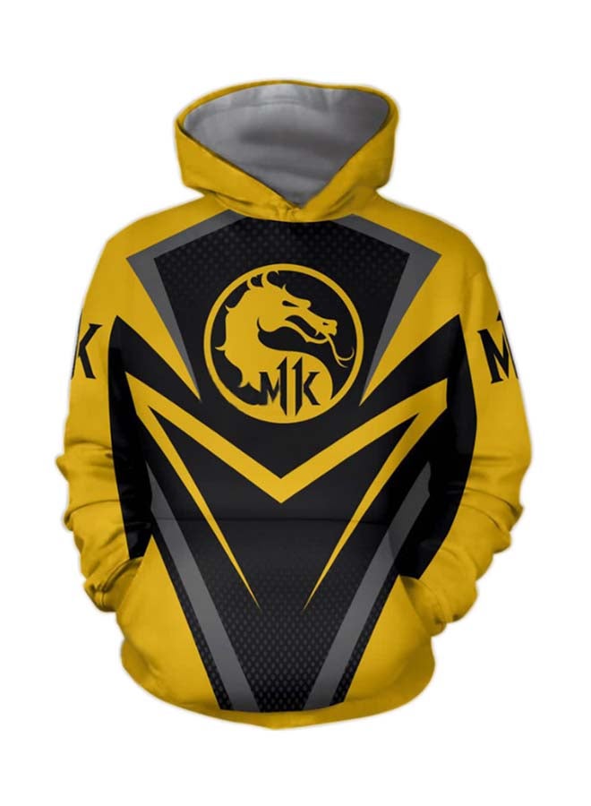 Mortal Kombat 3D Printed Hoodie Yellow - Image 1