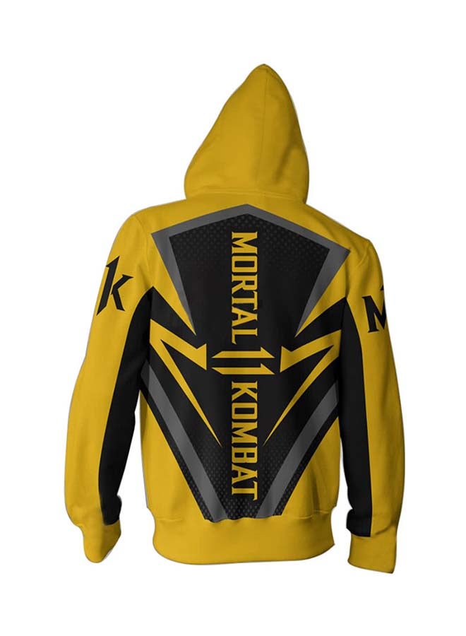 Mortal Kombat 3D Printed Hoodie Yellow - Image 2