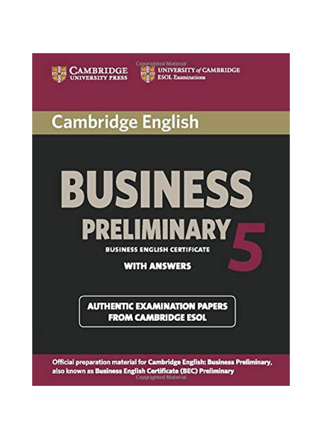 Cambridge English Business 5 Preliminary paperback english - 12/18/2014 