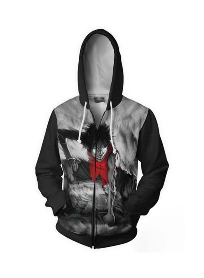 One Piece 3D Printed Hoodie Black - Image 1
