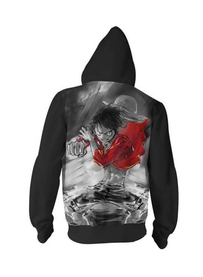 One Piece 3D Printed Hoodie Black - Image 2
