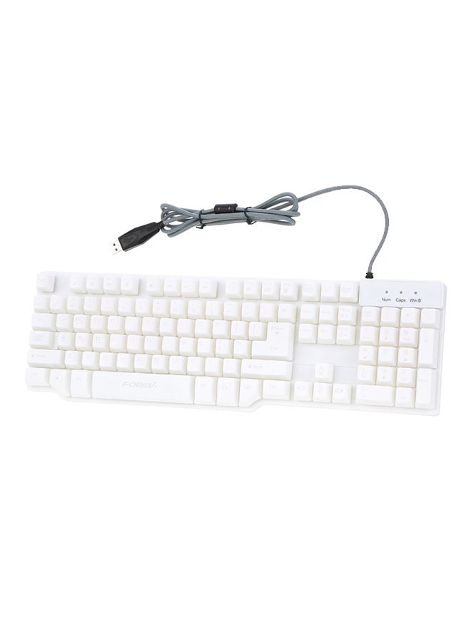 فوريف لوحة مفاتيح سلكية احترافية للألعاب مزودة بمنفذ USB وإضاءة خلفية - Image 1