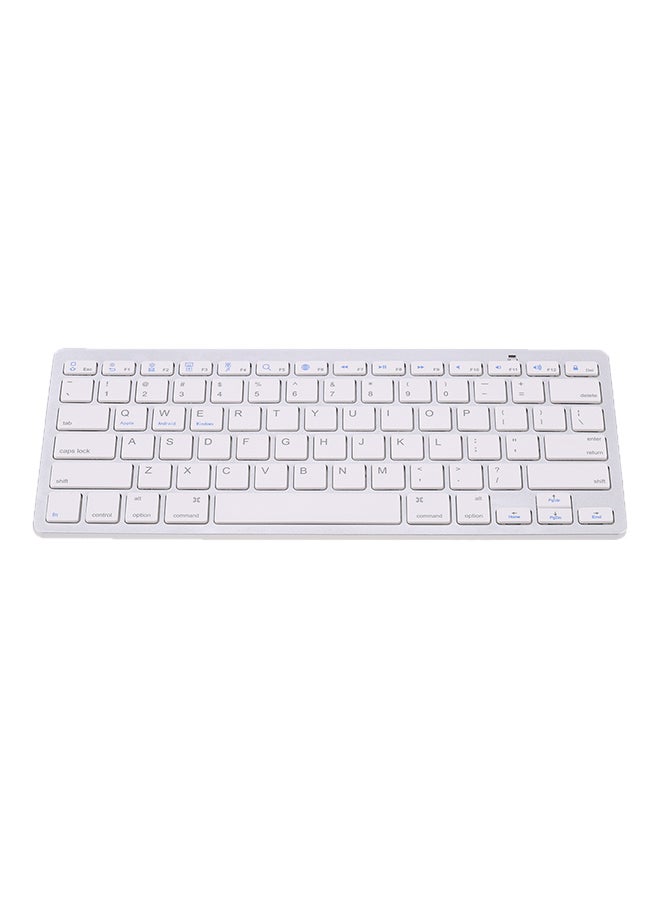 Wireless Bluetooth Keyboard With Case Holder And Stylus Pen White/Gold - Image 2