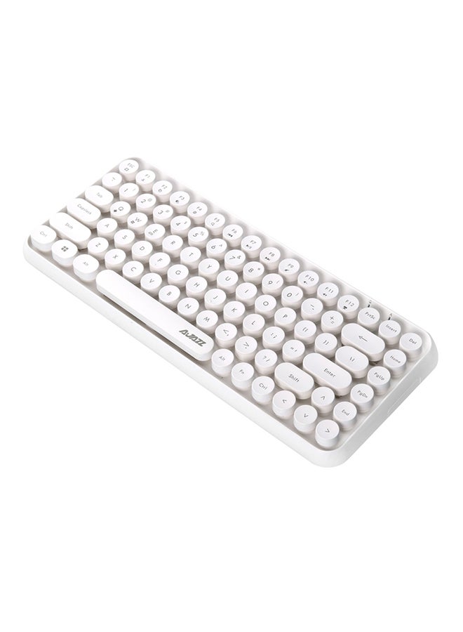 Ajazz Wireless Bluetooth keyboard, Cute Mini 84-key Compact Keyboard, 2.4GHz wireless connect, Typewriter ABS Retro Round Key Caps, Matte Panel, Ergonomic Design for PC Computer Laptops White  - Image 2