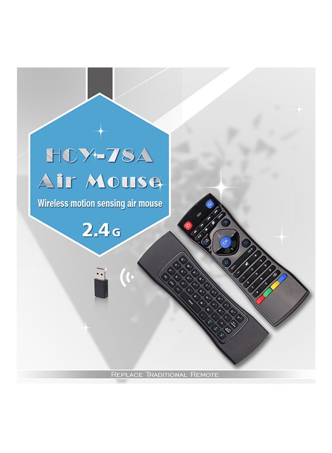 Mini Wireless Qwerty Keyboard And Sensor Fly Air Mouse Black - Image 3