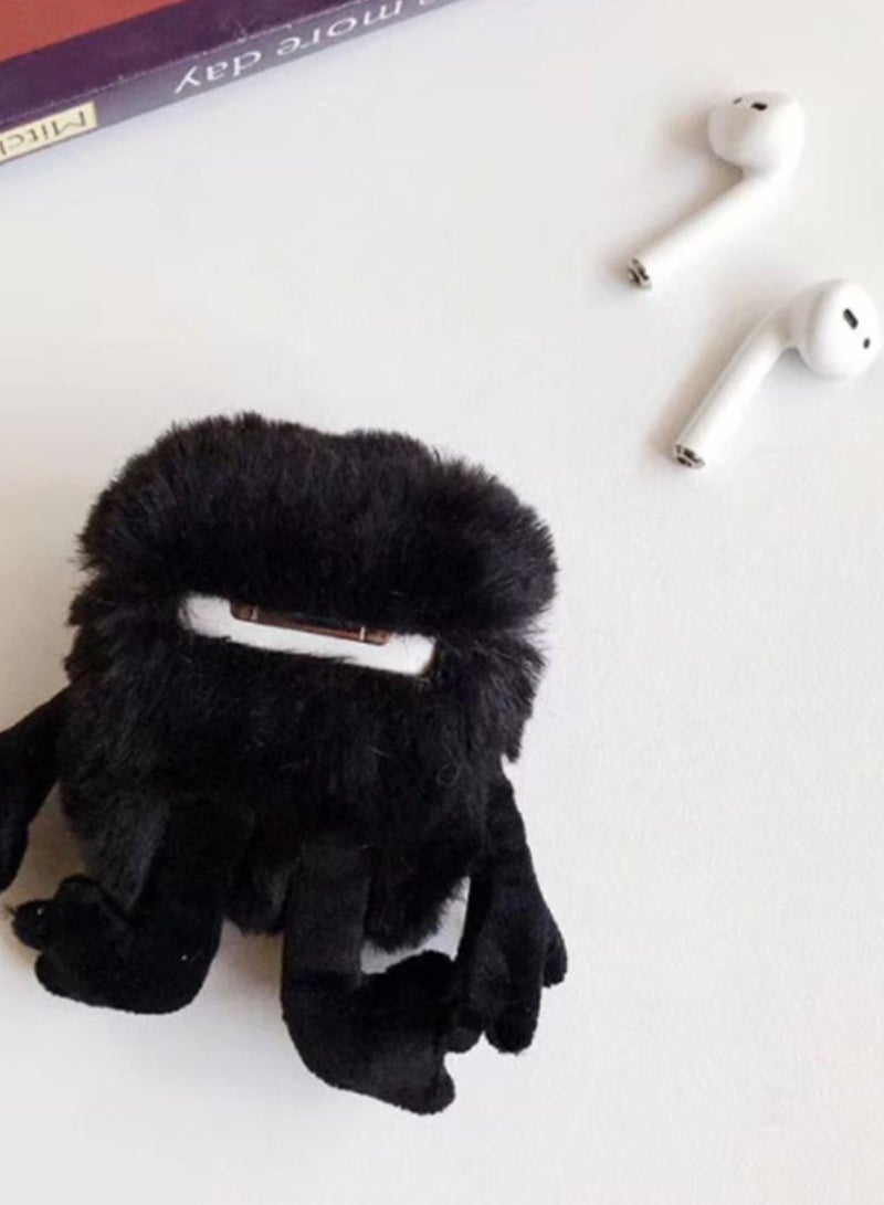 Generic - Plush Coal Ball Bluetooth Headphone Protective Cover For Apple AirPods 3 Pro Black - Image 1