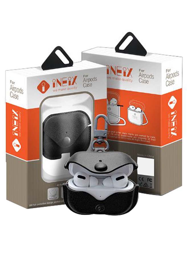 INEIX - Leather Protective Case Cover For Apple AirPods Pro Black - Image 1