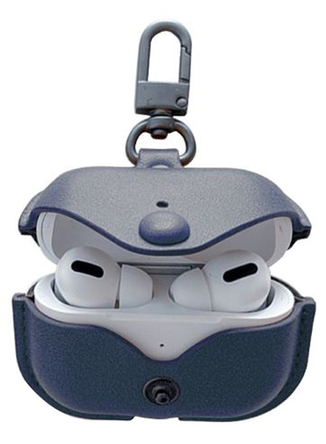 INEIX Leather Protective Case Cover For Apple AirPods Pro Blue - Image 2