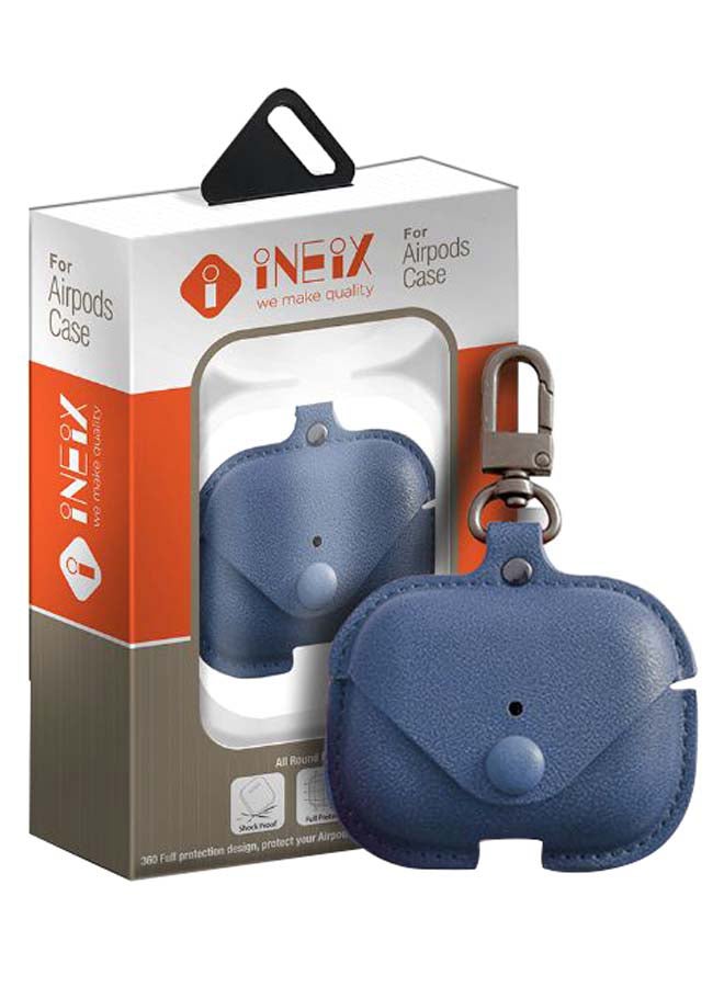 INEIX Leather Protective Case Cover For Apple AirPods Pro Blue - Image 5