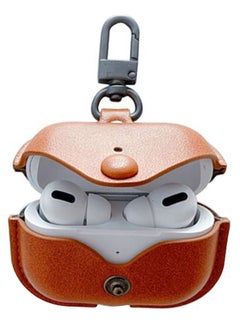 INEIX Leather Protective Case Cover For Apple AirPods Pro Brown  - Image 2