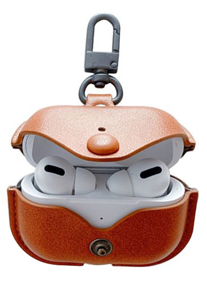 Leather Protective Case Cover For Apple AirPods Pro Brown