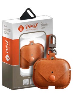 INEIX Leather Protective Case Cover For Apple AirPods Pro Brown  - Image 5