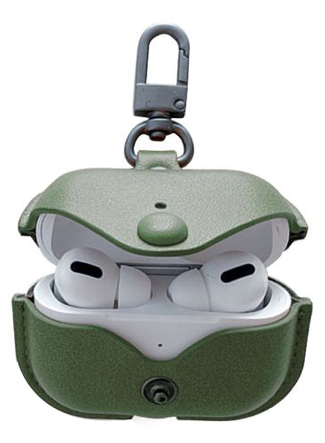 إينيكس حافظة حماية واقية مصنوعة من الجلد لسماعات أبل آير بودز برو أخضر - Image 2