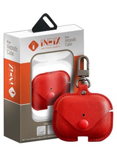 INEIX Leather Protective Case Cover For Apple AirPods Pro Red  - Image 5