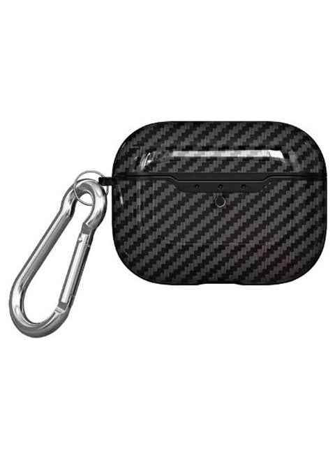 Premium Designer Case Cover For Apple AirPods Pro With Carabiner Black