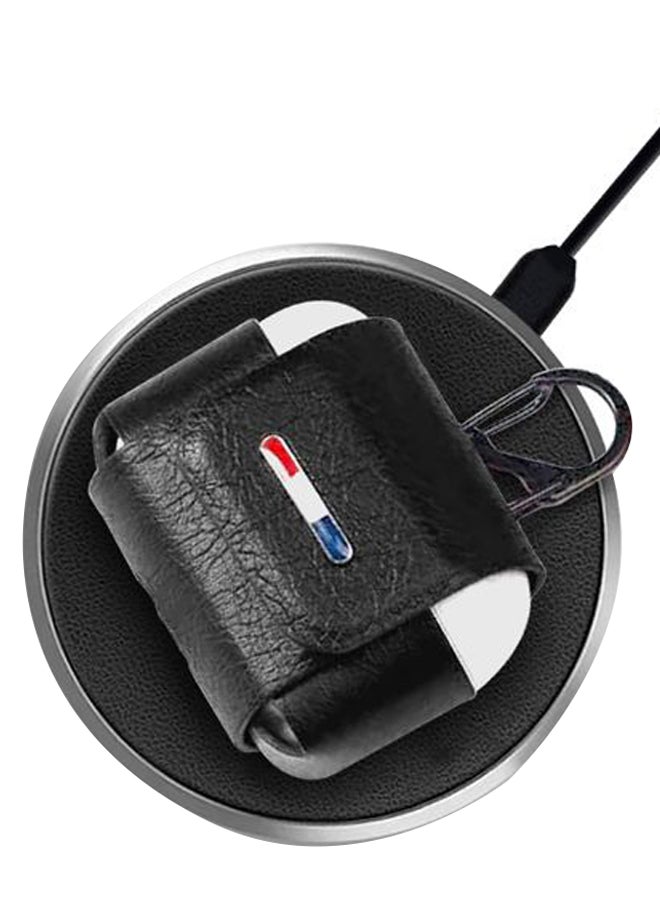 إينيكس حافظة واقية بتصميم فاخر لعلبة سماعات أبل آير بودز برو مع حلقة تعليق أسود - Image 2