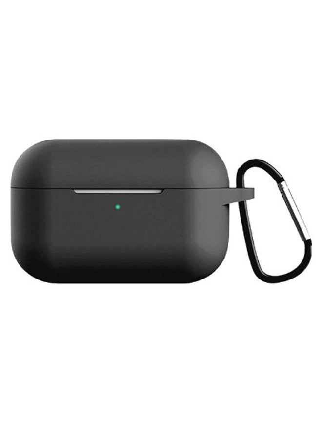 إينيكس حافظة حماية من السيليكون لعلبة سماعات أبل آير بودز برو مزود بحلقة تعليق أسود - Image 1