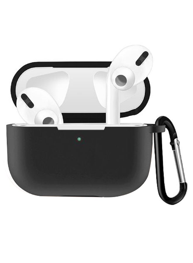 إينيكس حافظة حماية من السيليكون لعلبة سماعات أبل آير بودز برو مزود بحلقة تعليق أسود - Image 3