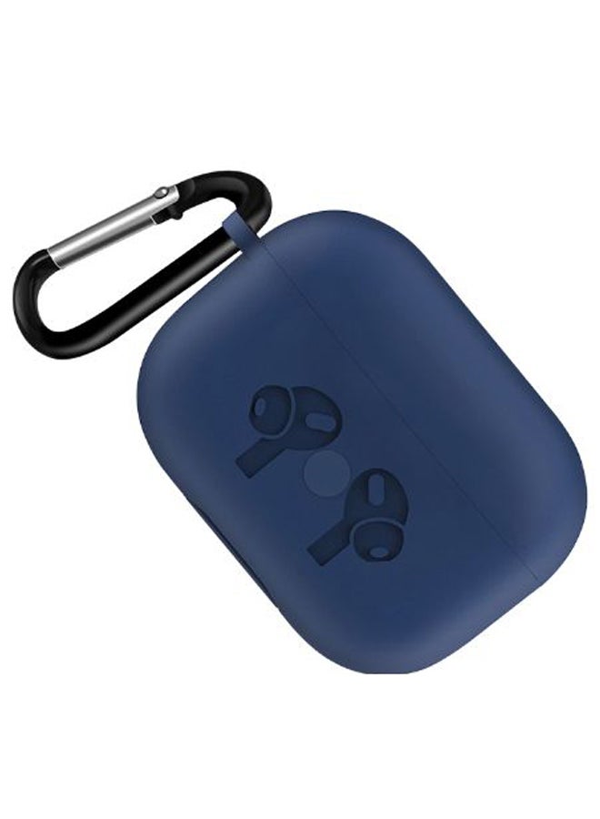 إينيكس حافظة حماية من السيليكون لعلبة سماعات أبل آير بودز برو مزود بحلقة تعليق أزرق - Image 4