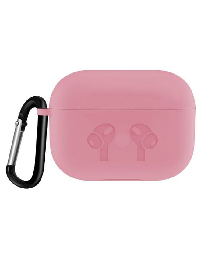 إينيكس حافظة حماية من السيليكون لعلبة سماعات أبل آير بودز برو مزود بحلقة تعليق وردي - Image 1