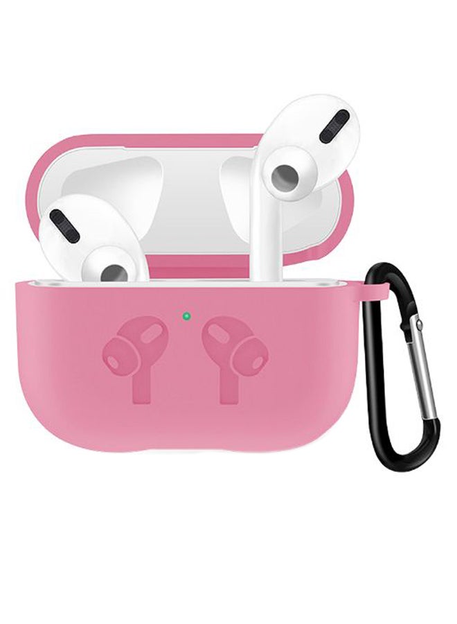 إينيكس حافظة حماية من السيليكون لعلبة سماعات أبل آير بودز برو مزود بحلقة تعليق وردي - Image 2