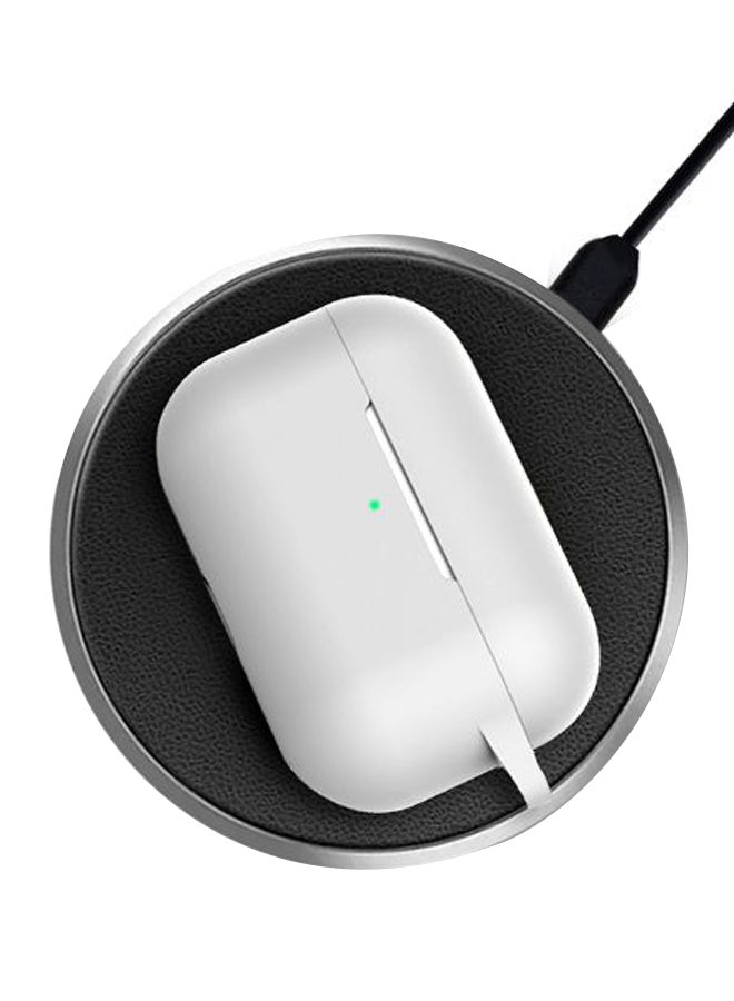 إينيكس حافظة حماية من السيليكون لعلبة سماعات أبل آير بودز برو مزود بحلقة تعليق أبيض - Image 2