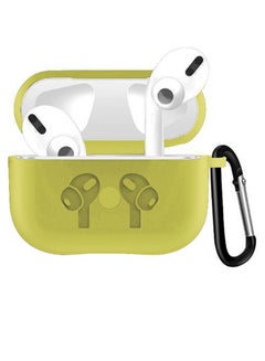 INEIX Silicone Case Cover For Apple AirPods Pro With Carabiner Yellow  - Image 2