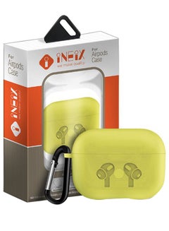 INEIX Silicone Case Cover For Apple AirPods Pro With Carabiner Yellow  - Image 5