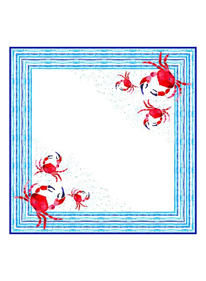 Biggdesign Anemoss Crab Printed Table Cloth White/Blue/Red 140x140cm  - Image 1