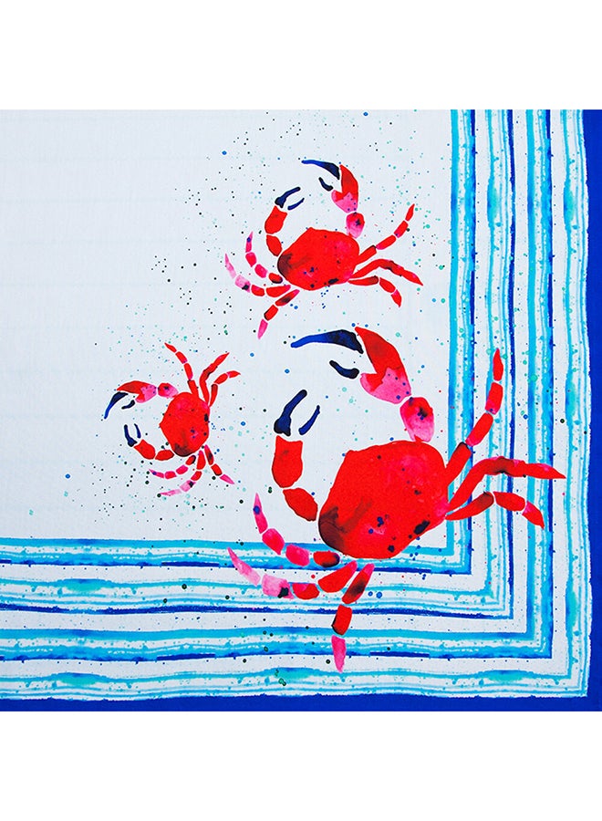 Anemoss Crab Printed Table Cloth White/Blue/Red 140x140cm