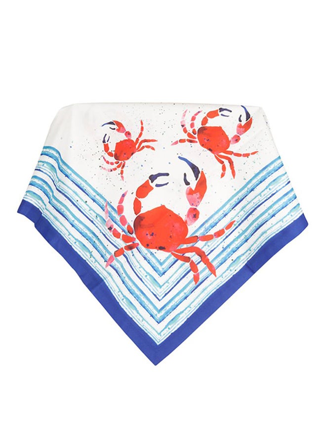 Biggdesign Anemoss Crab Printed Table Cloth White/Blue/Red 140x140cm  - Image 4