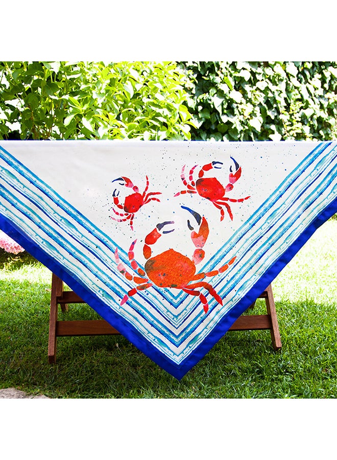 Anemoss Crab Printed Table Cloth White/Blue/Red 140x140cm