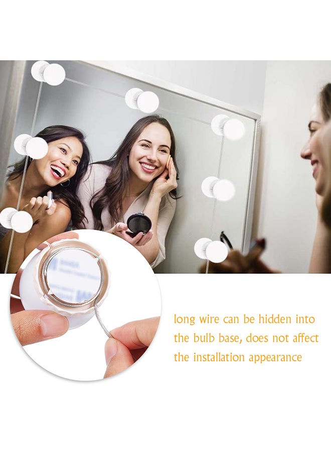 10 Bulbs Vanity LEDs Mirror Lights White 20.30x5.60x14.20cm - Image 3