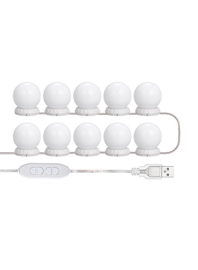 10 Bulbs Vanity LEDs Mirror Lights White 20.30x5.60x14.20cm - Image 1