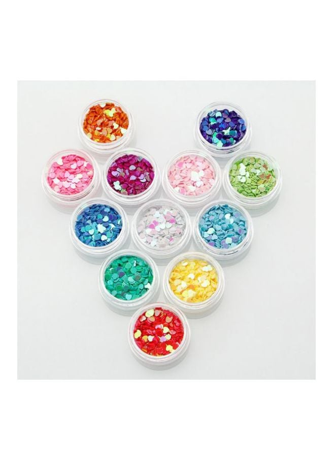 12-Colour Glitter Nail Decoration Tool Multicolour - Image 3