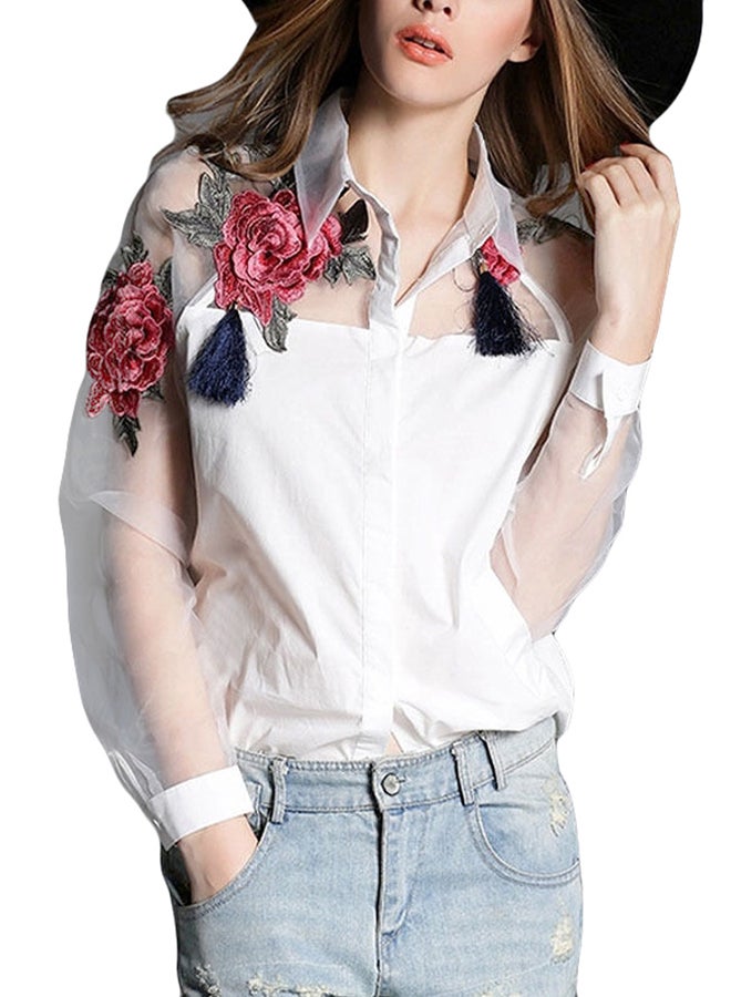 Vintage Applique Floral Top Multicolour  - Image 1