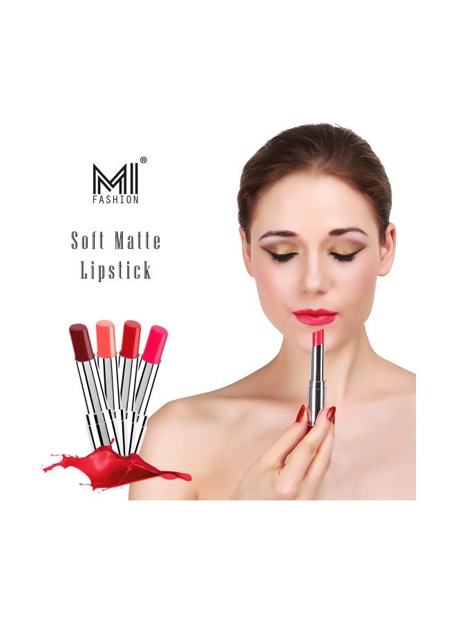 MI FASHION Pack Of 4 Soft Matte Lipstick Multicolour - Image 3