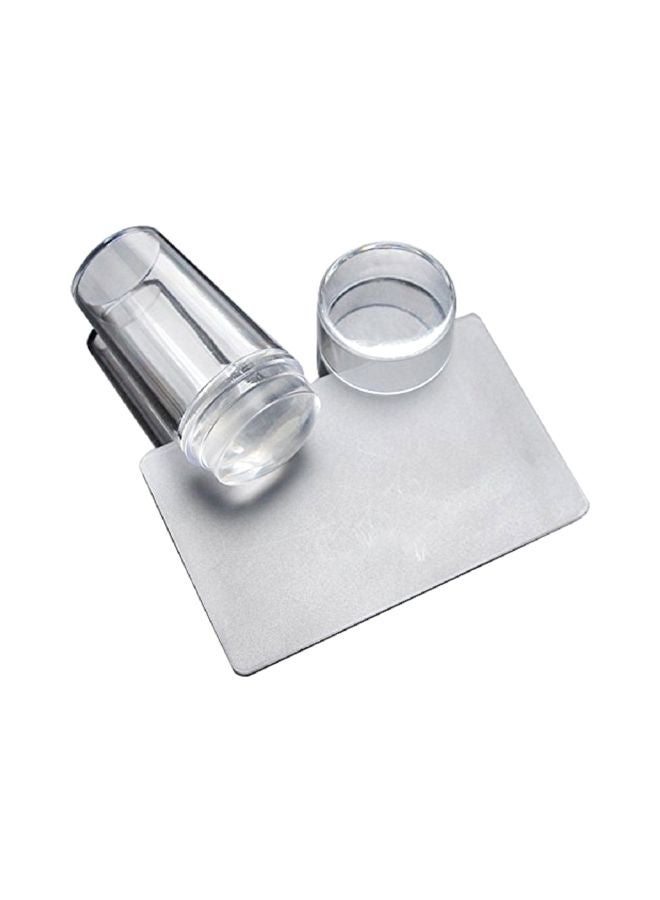 Royalkart - Nail Silicone Stamper Scraper And Double-Sided Dotting Tool Set Multicolour - Image 1