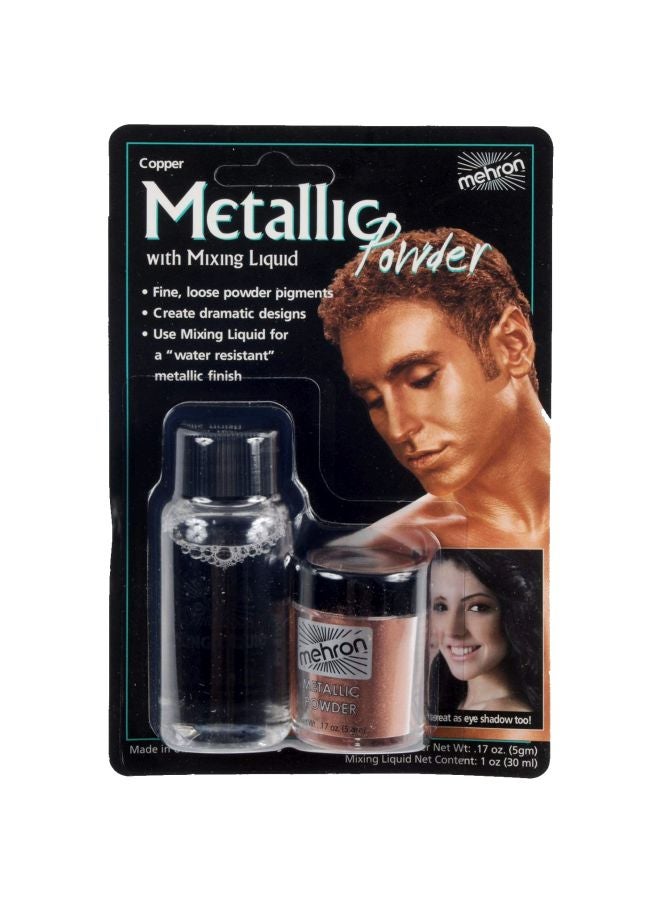 mehron Metallic Powder With Mixing Liquid Copper - Image 1
