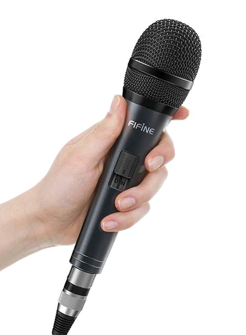 FIFINE - Karaoke Microphone,Fifine Dynamic Vocal Microphone For Speaker,Wired Handheld Mic With On/Off Switch And 14.8ft Detachable Cable.(K6) K6 Black - Image 1