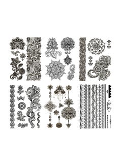 50-Piece Temporary Henna Tattoo Sticker Black