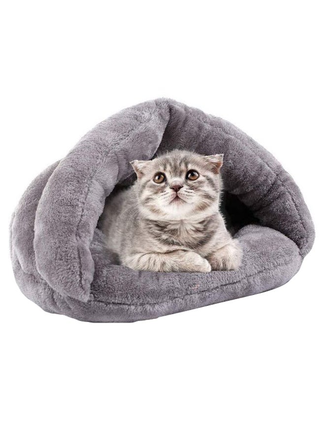 Portable Cat Cave Bed Grey - Image 2