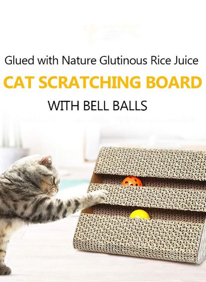 لوح خدش مموج مع كرة جرس بيج/برتقالي/أصفر - Image 2