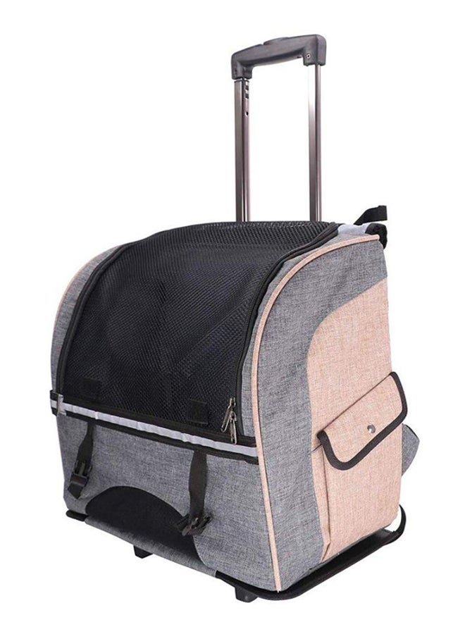 DODOPET Pet Carrier Rolling Travel Backpack Grey/Black/Beige - Image 2