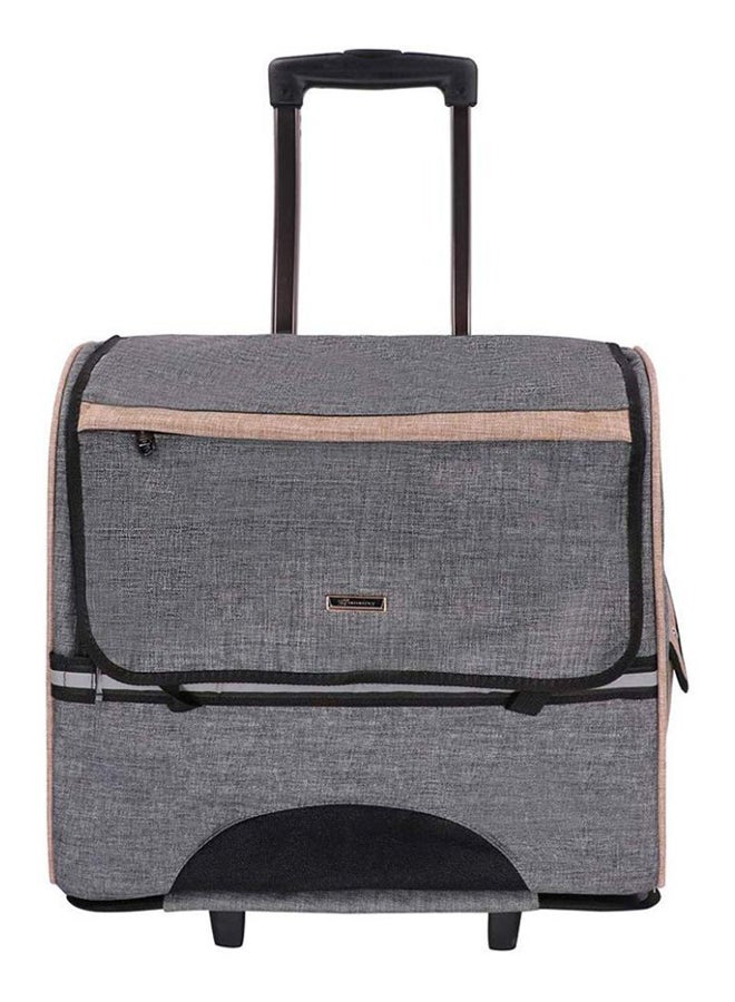 DODOPET Pet Carrier Rolling Travel Backpack Grey/Black/Beige - Image 1