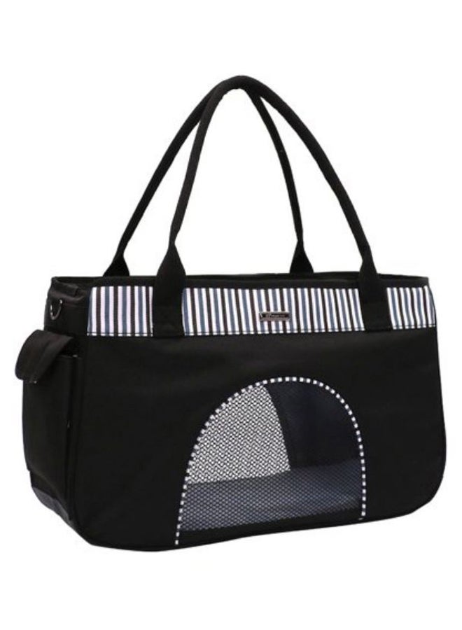 DODOPET Portable Pet Carrier Travel Bag Black/White/Grey Small - Image 1
